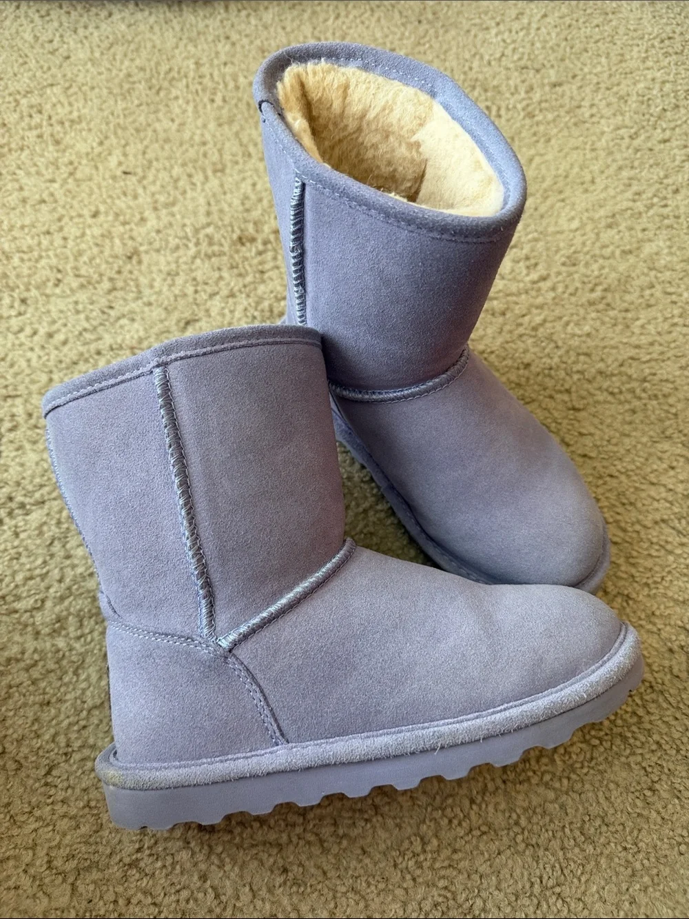 BearPaw Kids Plush-Lined Short Boots in Lavender